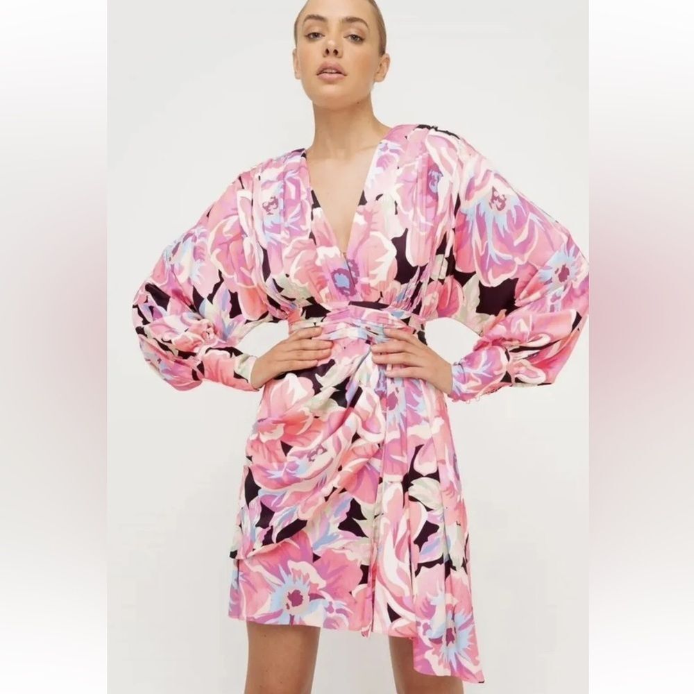 Stunning Sheike Fire Island dress with button sleeves floral pattern aus 12